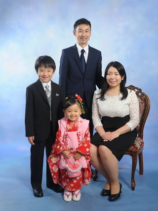 七五三の家族写真